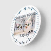 朝の涙はチェロキーの涙の道を描く ラウンド壁時計 (傾斜)