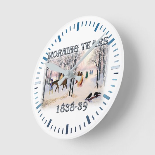 朝の涙はチェロキーの涙の道を描く ラウンド壁時計 (傾斜)