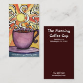 朝の渦巻の太陽のコーヒーカップの家の名刺 名刺 (正面/裏面)
