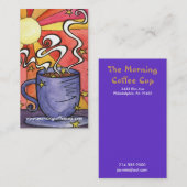 朝の渦巻の太陽のコーヒーカップの家の名刺 名刺 (正面/裏面)