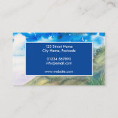 朝の湖の風景の水の色の静寂 名刺 (裏面)