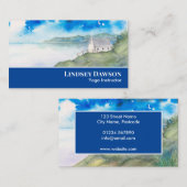 朝の湖の風景の水の色の静寂 名刺 (正面/裏面)