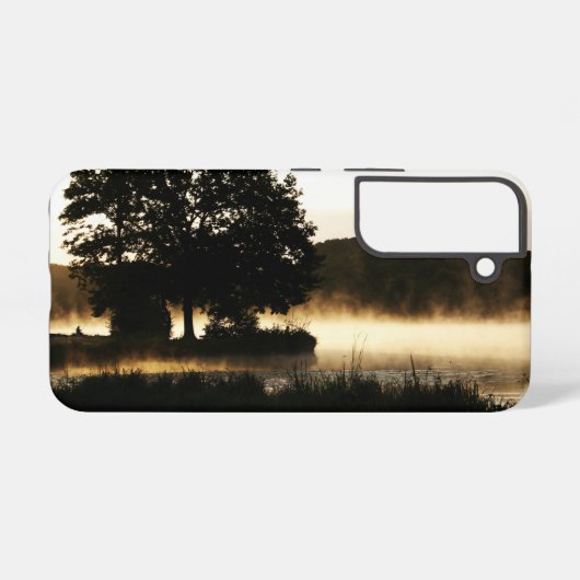 朝の湖の風景 SAMSUNG GALAXYケース (裏面横)