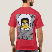 朝の熊が毎日の朝食を食べている Tシャツ (裏面)