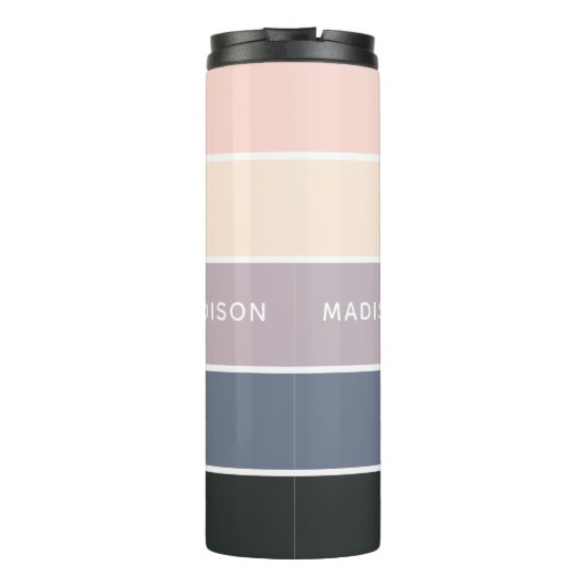 朝の牧草地のカラーブロックパーソナライズされた名 タンブラー (裏面)