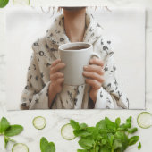 朝の狂気:最初のコーヒー、後の質問 キッチンタオル (折り畳み)