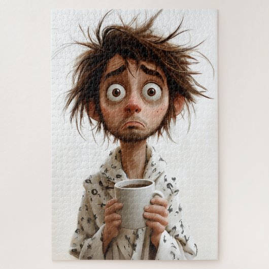 朝の狂気:最初のコーヒー、後の質問 ジグソーパズル (縦)