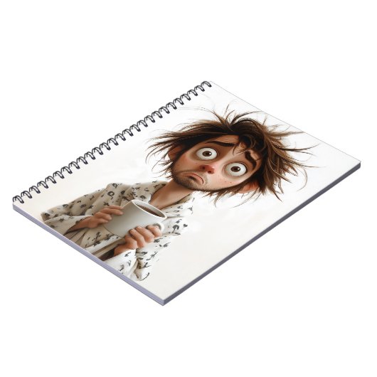 朝の狂気:最初のコーヒー、後の質問 ノートブック (左側)