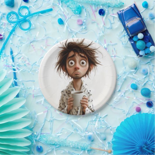 朝の狂気:最初のコーヒー、後の質問 ペーパープレート (パーティー)