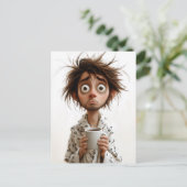 朝の狂気:最初のコーヒー、後の質問 ポストカード (スタンド正面)