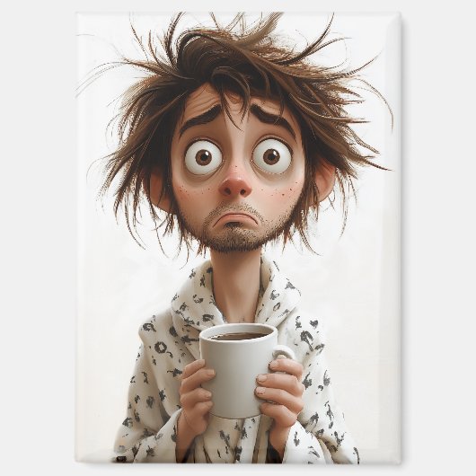 朝の狂気：最初のコーヒー、後の質問 マグネット (正面)