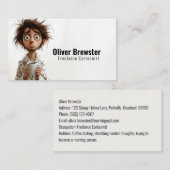 朝の狂気:最初のコーヒー、後の質問 名刺 (正面/裏面)