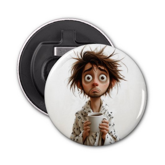 朝の狂気:最初のコーヒー、後の質問 栓抜き (正面)