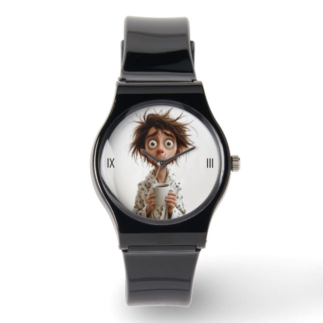 朝の狂気：最初のコーヒー、後の質問 腕時計 (正面)