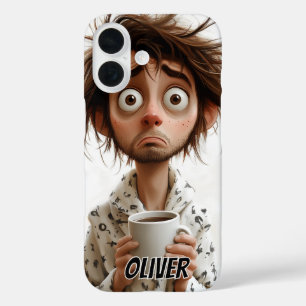 朝の狂気：最初のコーヒー、後の質問 iPhone 16ケース