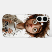 朝の狂気：最初のコーヒー、後の質問 Case-Mate iPhoneケース (裏面 (横))