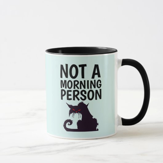 朝の猫のコーヒーマグおもしろいではない マグカップ (右)