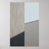 朝の白いコンクリートの壁 ポスター (正面)