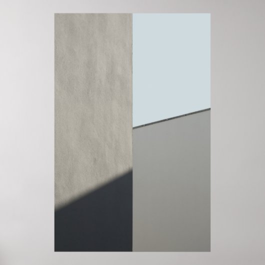 朝の白いコンクリートの壁 ポスター (正面)