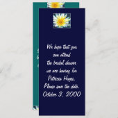 朝の白い黄色の花日付カードを保存 セーブザデート (正面/裏面)