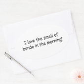 朝の盆栽の香りが好き 楕円形シール (封筒)