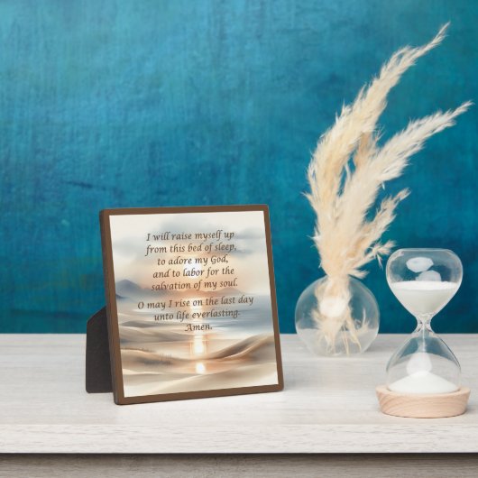 朝の祈りの言葉プラークとイーゼル フォトプラーク (インサイチュ)