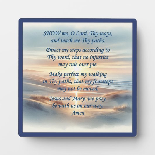 朝の祈りの言葉プラークとイーゼル フォトプラーク (正面)