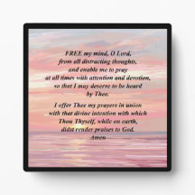 朝の祈りの言葉プラークとイーゼル