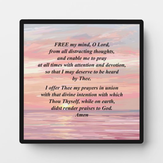 朝の祈りの言葉プラークとイーゼル フォトプラーク (正面)