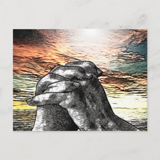 朝の祈り カトリック キリスト教徒 ポストカード (正面)