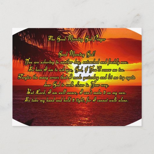 朝の神への祈り ポストカード (正面)