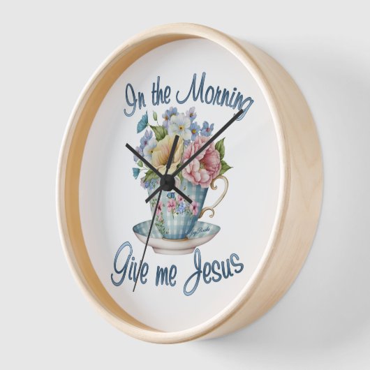 朝の私に与えイエス様の丸い時計 壁時計 (傾斜)