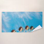 朝の空の下の白澄んい観覧車 バスタオル (バスタオル)