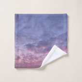 朝の紫のサンライジングタオルセット バスタオルセット (ウォッシュタオル)