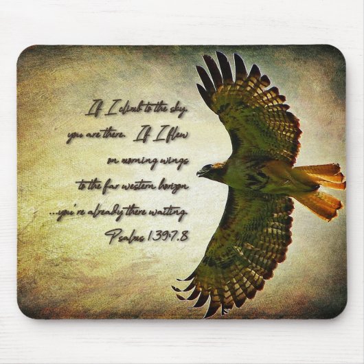 朝の翼感動的 マウスパッド (正面)