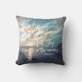 朝の聖書来の聖句で喜びと日の出 クッション