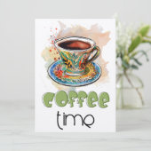 朝の至福: アラビアコーヒー カフワ قهوة تايم 招待状 (スタンド正面)