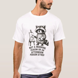朝の苦手なアライグマ Tシャツ
