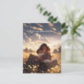 朝の草地にアニメのお母さん – 超背 ポストカード (スタンド正面)