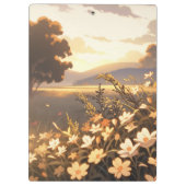 朝の草地に住むアニメのお母さん クリップボード (裏面)