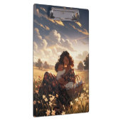 朝の草地に住むアニメのお母さん クリップボード (右)