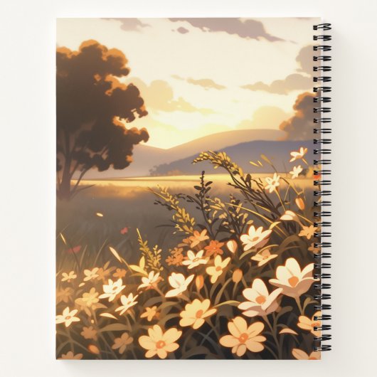 朝の草地に住むアニメのお母さん ノートブック (裏面)