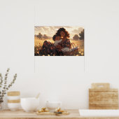 朝の草地に住むアニメのお母さん ポスター (キッチン)