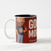 朝の赤いはっきりしたコーヒーマグ ツートーンマグカップ (左)