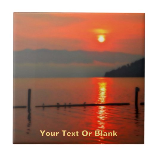 朝の赤い空 タイル (正面)