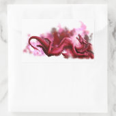 朝の赤い空 長方形シール (バッグ)