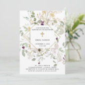 朝の野草 | 金ゴールド幾何学洗礼 招待状 (スタンド正面)