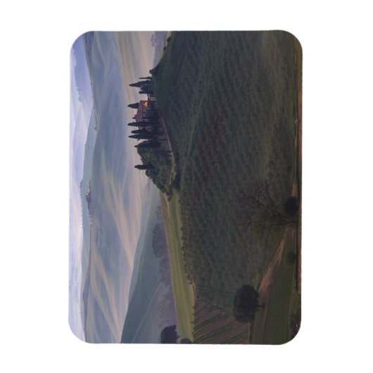 朝の長方形の磁石のトスカーナの家 マグネット (縦)