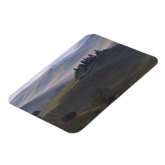 朝の長方形の磁石のトスカーナの家 マグネット (左側)