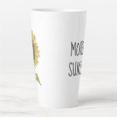 朝の陽射素朴しかわいい水色ひまわり カフェラテマグ (正面)